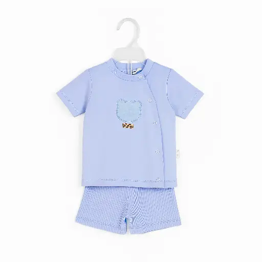 [12022] Plain Embroidered T-shirt & Shorts Set 40997