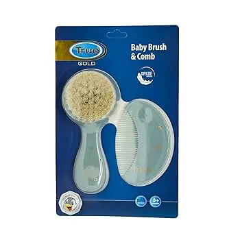 [12061] TRUE gold Soft hair brush and comb set 2Pcs 2555