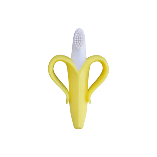 [10334] Silicone banana teether and toothbrush in a box