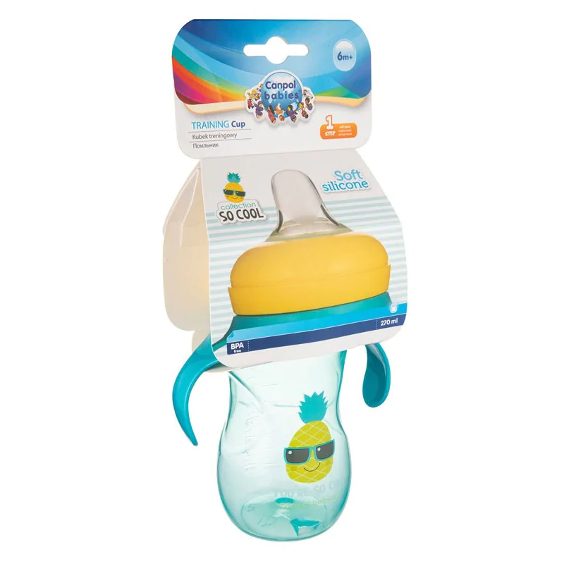 [11080] Canpol babies Training Cup with Silicone Spout 270ml SO COOL 57/304