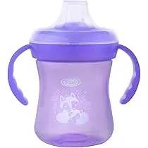 [4492] True Gold Training cup Silicon spout 180ml 6+m with handles & cover 4606