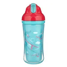[1851] Canpol babies Sport Cup with Silicon Flip Top Straw 260ml planes 74/052