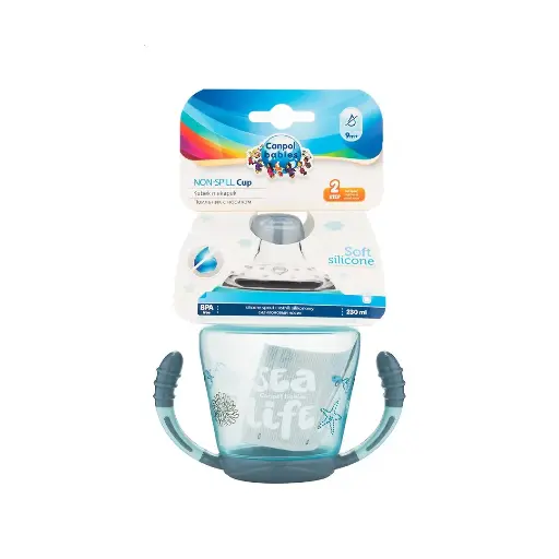 [11069] Canpol babies Non-spill Cup Soft Silicon Spout 230ml SEA LIFE 56/501